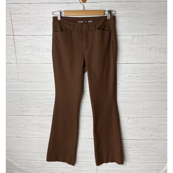 Old Navy Pants Womens Size 6 Petite Chocolate Brown High Rise Pixie Flare - Picture 4 of 16